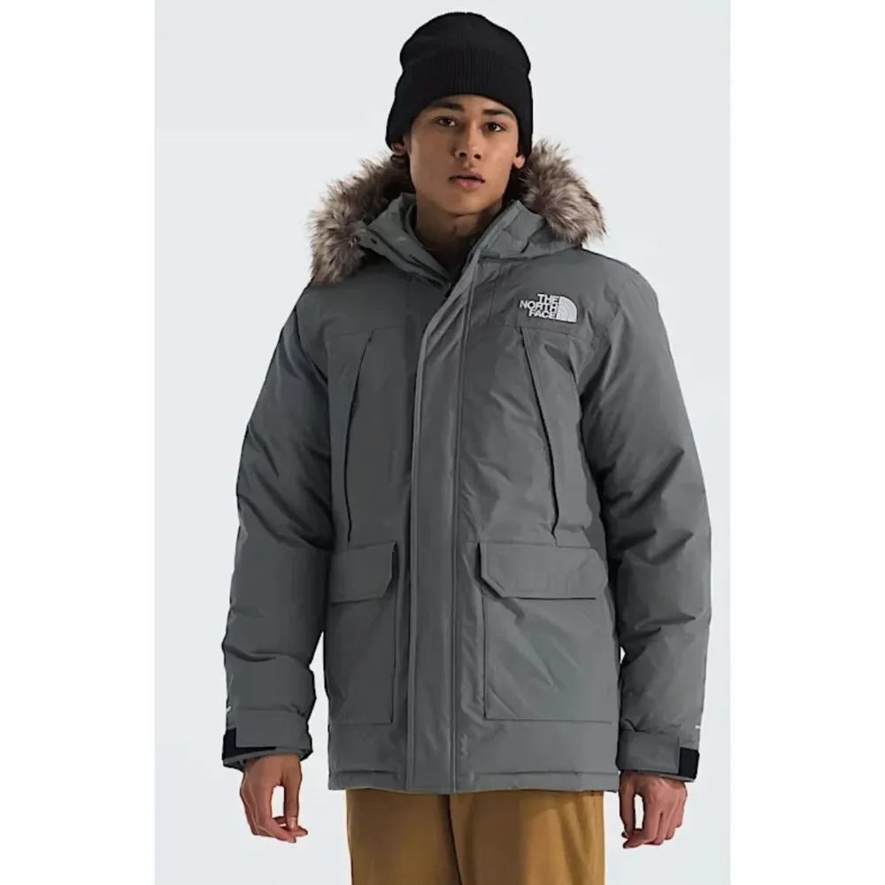 THE NORTH FACE xl mens mcmurdo parka down coat hooded fur grey down winter coat